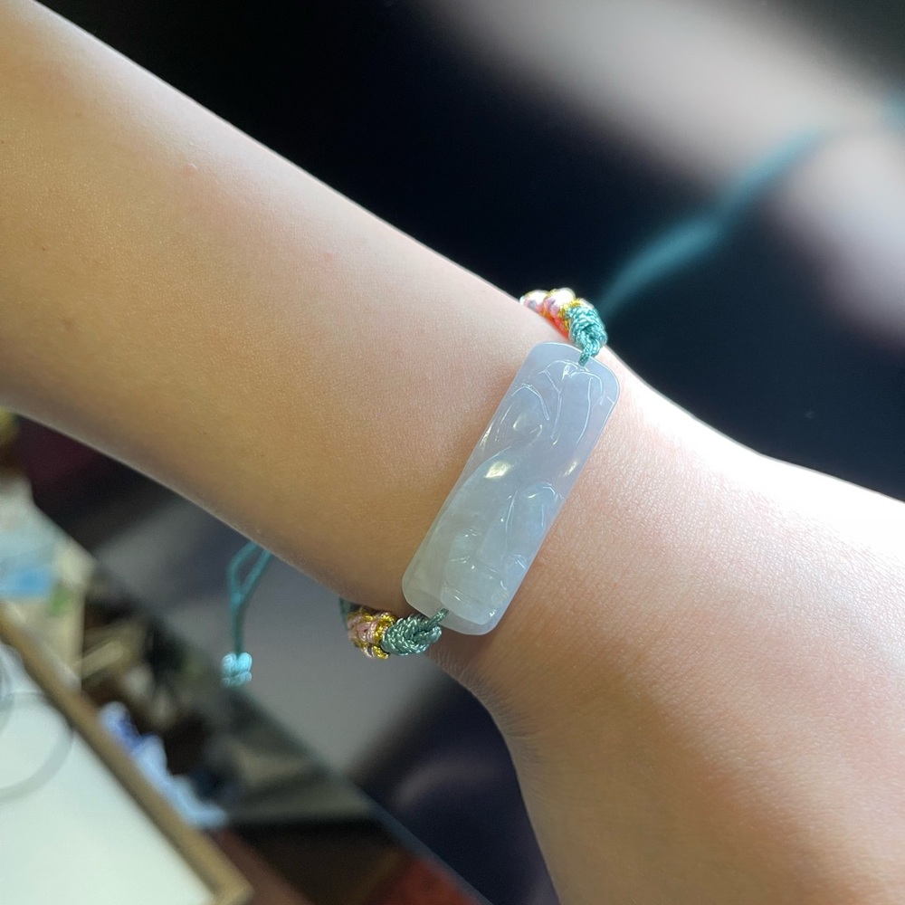 Handmade Genuine Jade bracelet burmese Jadeite for protection